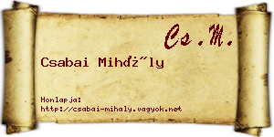 Csabai Mihály névjegykártya