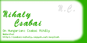 mihaly csabai business card